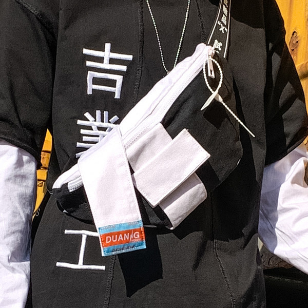 Krāsaina tekstila punk soma vīriešiem