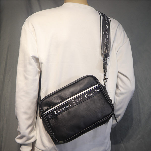 Ikdienas vīriešu mākslīgās ādas plecu soma