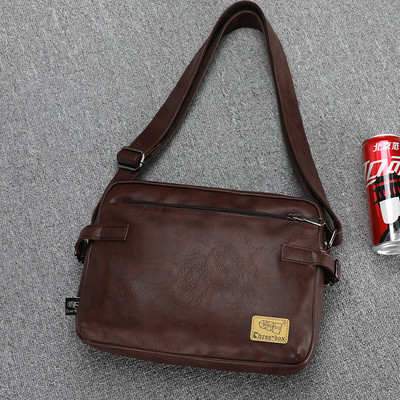 Meeste nahast õlakott ja pikk reguleeritav käepide