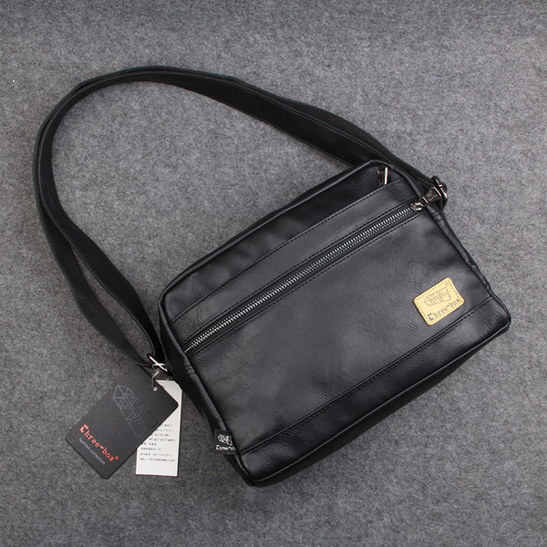 Vīriešu kvadrātveida soma ar emblēmu un rāvējslēdzējiem