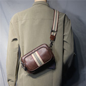 Moodne meeste kunstnahast kott esitaskuga must ja pruun