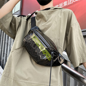 Мъжка чанта пунка с прозрачен джоб