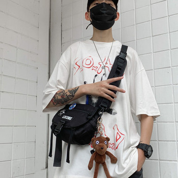 Мъжка текстилна чанта през рамо с пластмасова закопчалка
