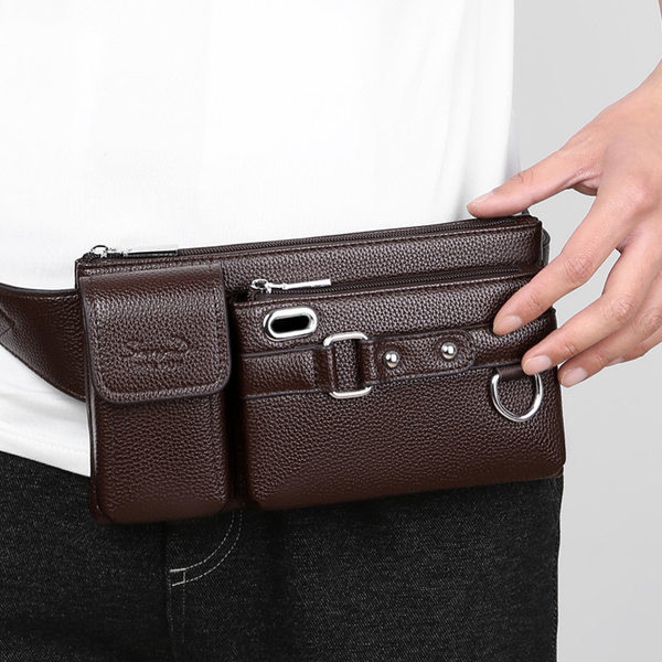 Meeste õlakott lukuga ja kirjaga