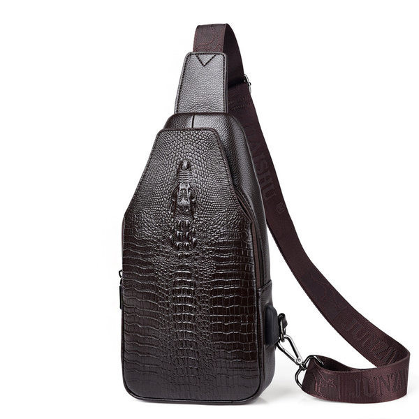 Moderna vīriešu soma no eko ādas pār plecu