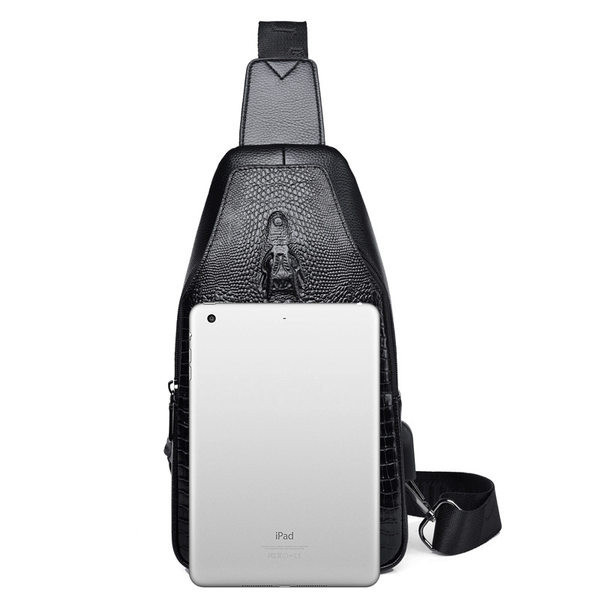 Moderna vīriešu soma no eko ādas pār plecu