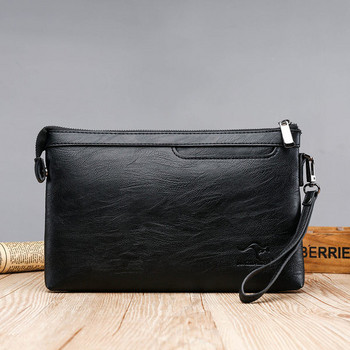 Нов модел мъжка чанта клъч от еко кожа с цип