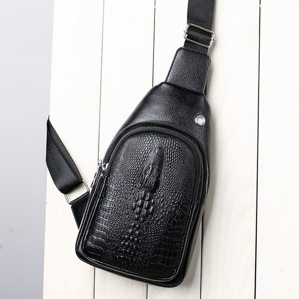 Vīriešu soma krokodila ādas imitācija ar rāvējslēdzēju