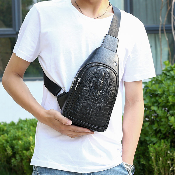 Vīriešu soma krokodila ādas imitācija ar rāvējslēdzēju