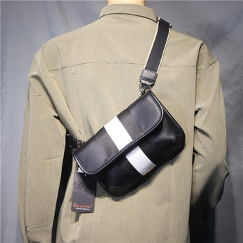 Нов модел мъжка чанта за рамо в кафяв и черен цвят