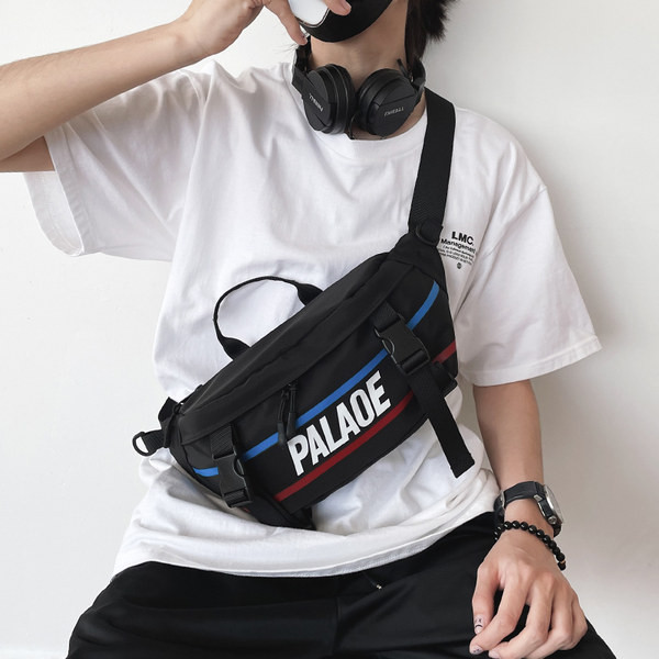 Pandlate ja pealdisega meeste päevakott