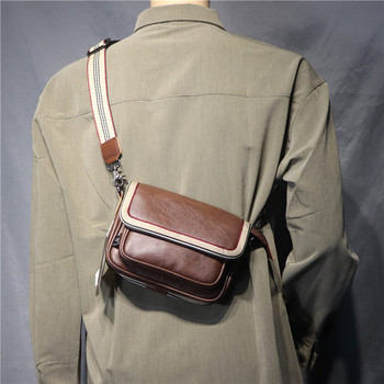 Нов модел мъжка кожена чанта с метално закопчаване за рамо