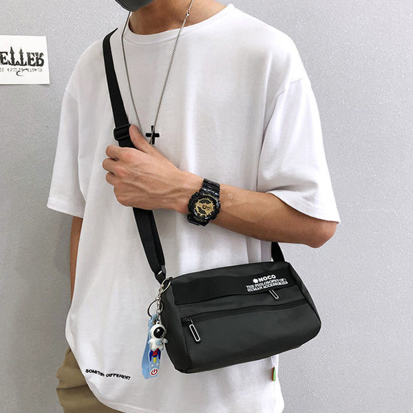 Vīriešu tekstila soma ar garu rokturi - taisnstūra forma