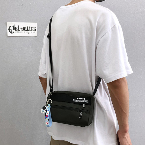 Vīriešu tekstila soma ar garu rokturi - taisnstūra forma