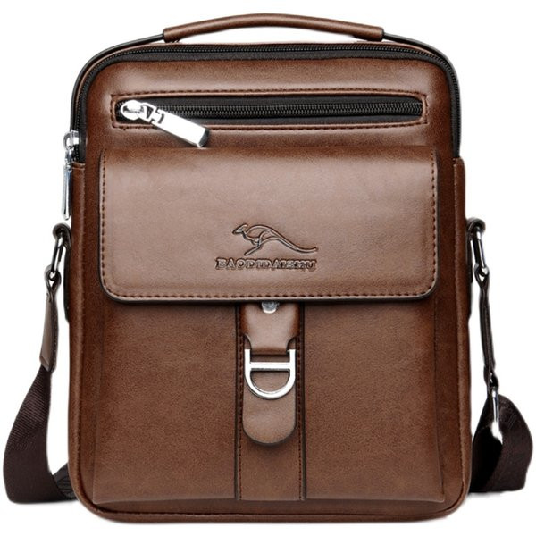 Vīriešu soma no eko ādas un metāla elementa