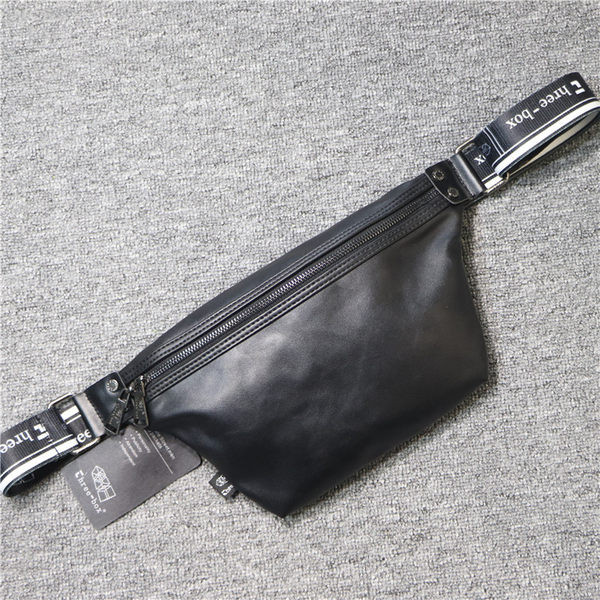 Jauna modeļa vīriešu soma no eko ādas ar rāvējslēdzēju melnā krāsā