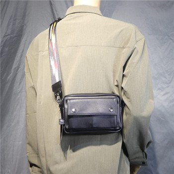 Ежедневна мъжка чанта от изкуствена кожа с преден джоб