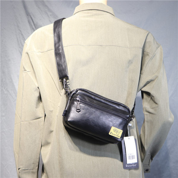 Jauna modeļa vīriešu mākslīgās ādas soma ar rāvējslēdzēju