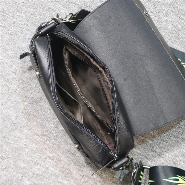 Jauna modeļa vīriešu mākslīgās ādas plecu soma melnā krāsā