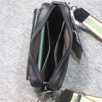 Нов модел мъжка чанта с преден джоб от еко кожа за рамо