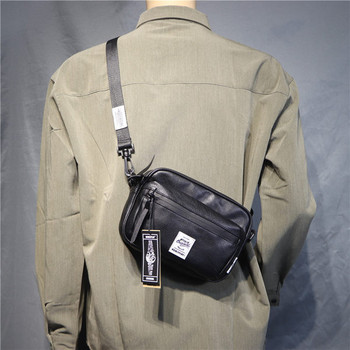 Ежедневна мъжка чанта от еко кожа или текстил в черен цвят