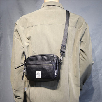 Ежедневна мъжка чанта от еко кожа или текстил в черен цвят