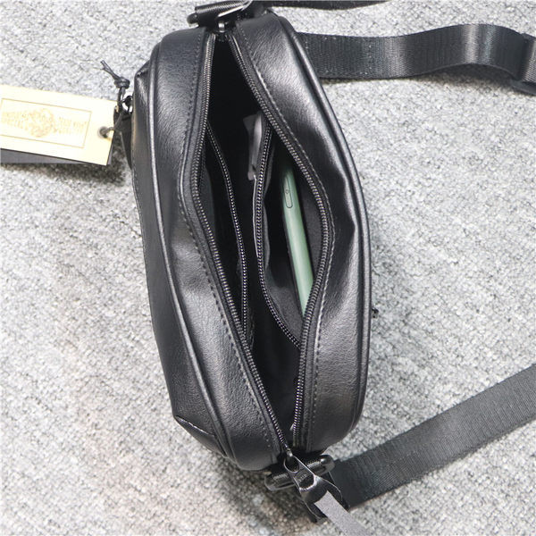 Ikdienas vīriešu soma no eko ādas vai tekstila melnā krāsā