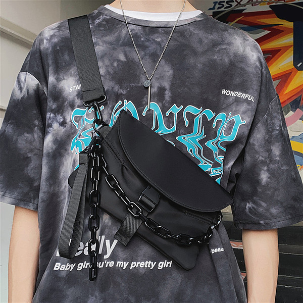 Vīriešu ikdienas soma ar ķēdīti un plastmasas aizdari