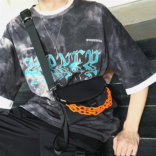 Vīriešu ikdienas soma ar ķēdīti un plastmasas aizdari