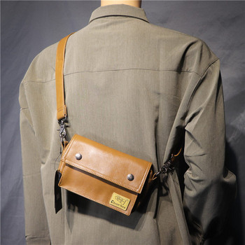 Нов модел мъжка чанта с емблема от изкуствена кожа