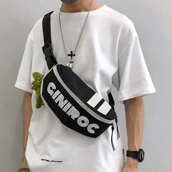 Vīriešu panks ar uzrakstu un regulējamu rokturi