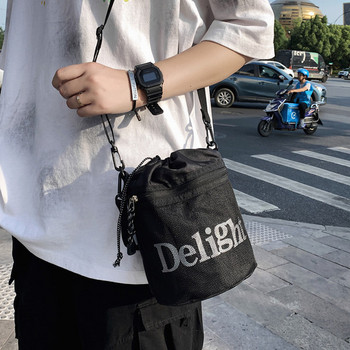 Мъжка ежедневна чанта с надпис и връзки