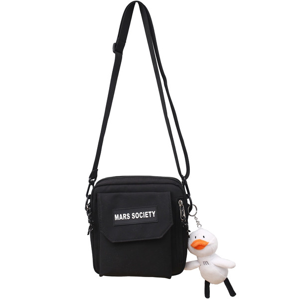 Vīriešu tekstila soma ar uzrakstu un rāvējslēdzēju