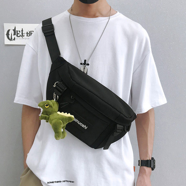 Vīriešu tekstila soma ar emblēmu