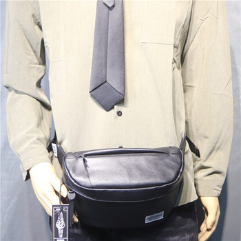 Mодерна мъжка чанта от еко кожа с цип през рамо