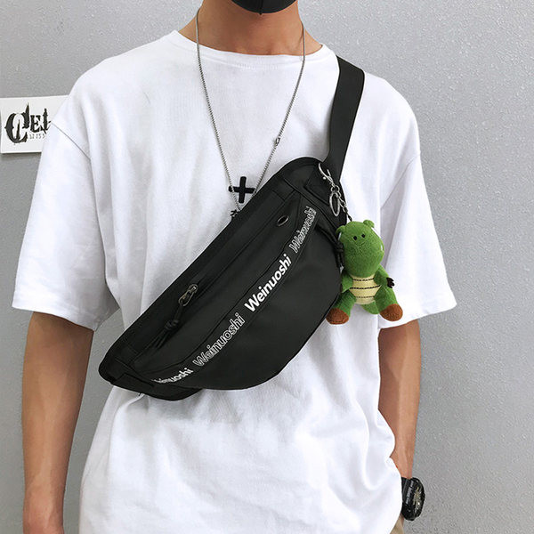 Vīriešu ikdienas punk no tekstila ar regulējamu rokturi