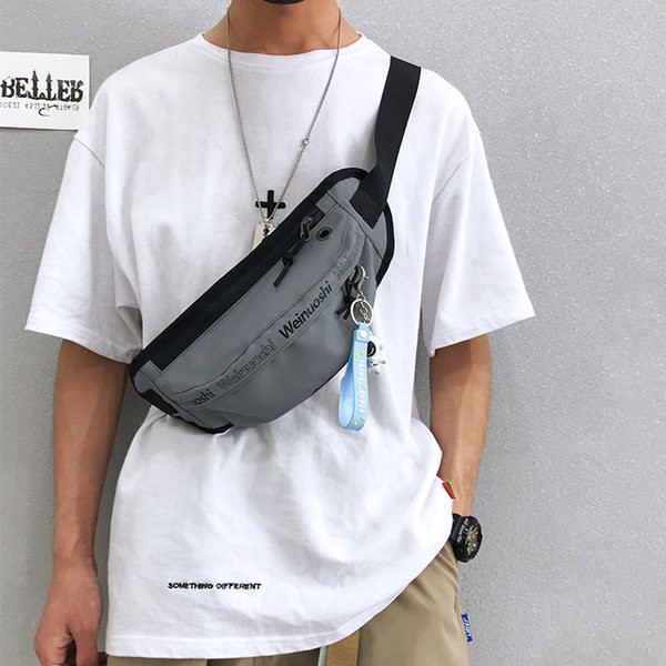 Vīriešu ikdienas punk no tekstila ar regulējamu rokturi