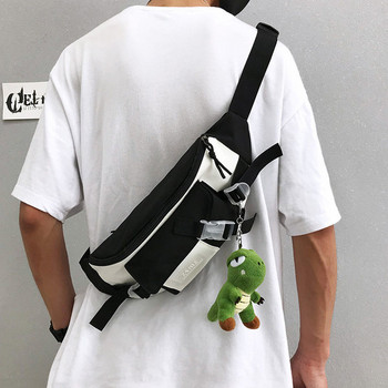 Ежедневна мъжка чанта от текстил с преден джоб