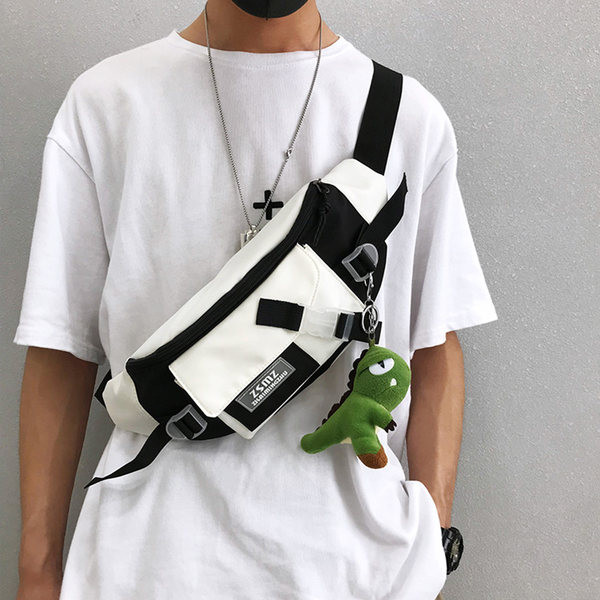 Ikdienas vīriešu tekstila soma ar priekšējo kabatu