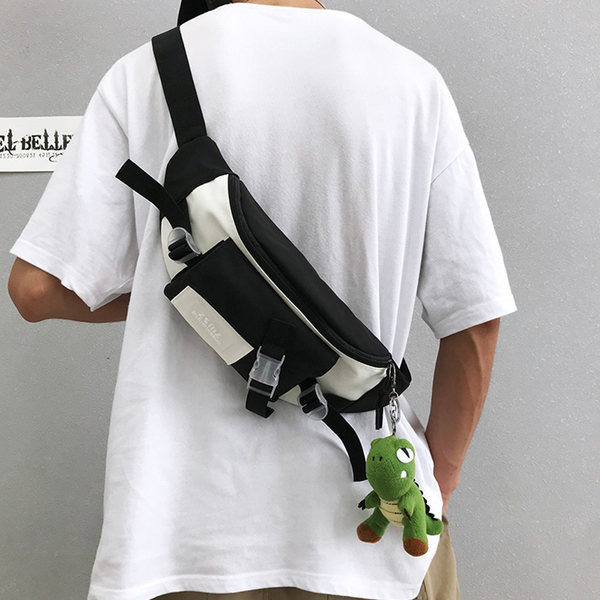 Ikdienas vīriešu tekstila soma ar priekšējo kabatu