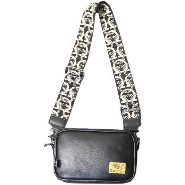 Moderna eko ādas soma ar tekstila pleca rokturi