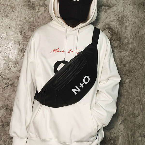 Ikdienas vīriešu soma ar uzrakstu un rāvējslēdzēju divās krāsās