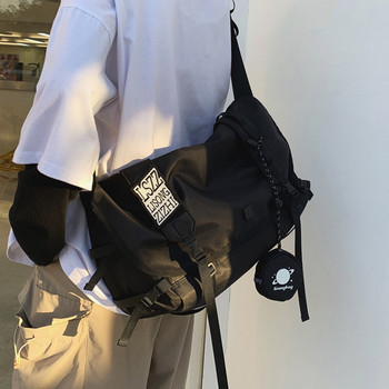 Текстилна чанта през рамо с пластмасови закопчалки за мъже