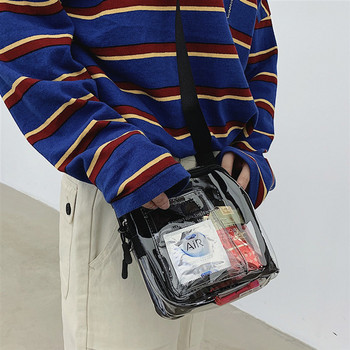 Νέα μοντέλο διαφανής τσάντα άντρας με φερμουάρ και μακριά λαβή