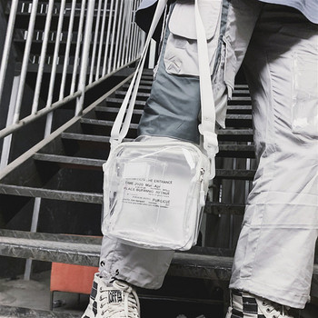 Νέα μοντέλο διαφανής τσάντα άντρας με φερμουάρ και μακριά λαβή
