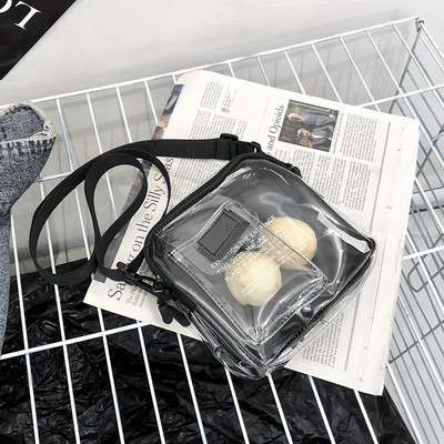 Νέα μοντέλο διαφανής τσάντα άντρας με φερμουάρ και μακριά λαβή