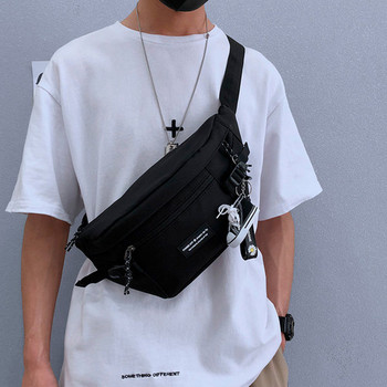 Мъжка ежедневна чанта от текстил с преден джоб