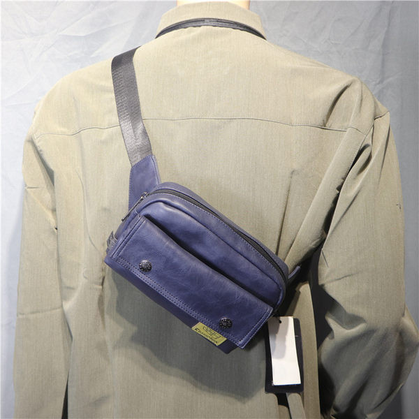 Új férfi bőrpunk modell elülső vállzsebbel