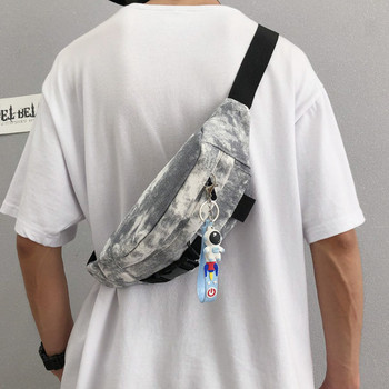 Ανδρική τσάντα casual με τσέπη και ρυθμιζόμενη λαβή