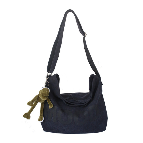 Vīriešu audekla soma ar uzrakstu pār plecu